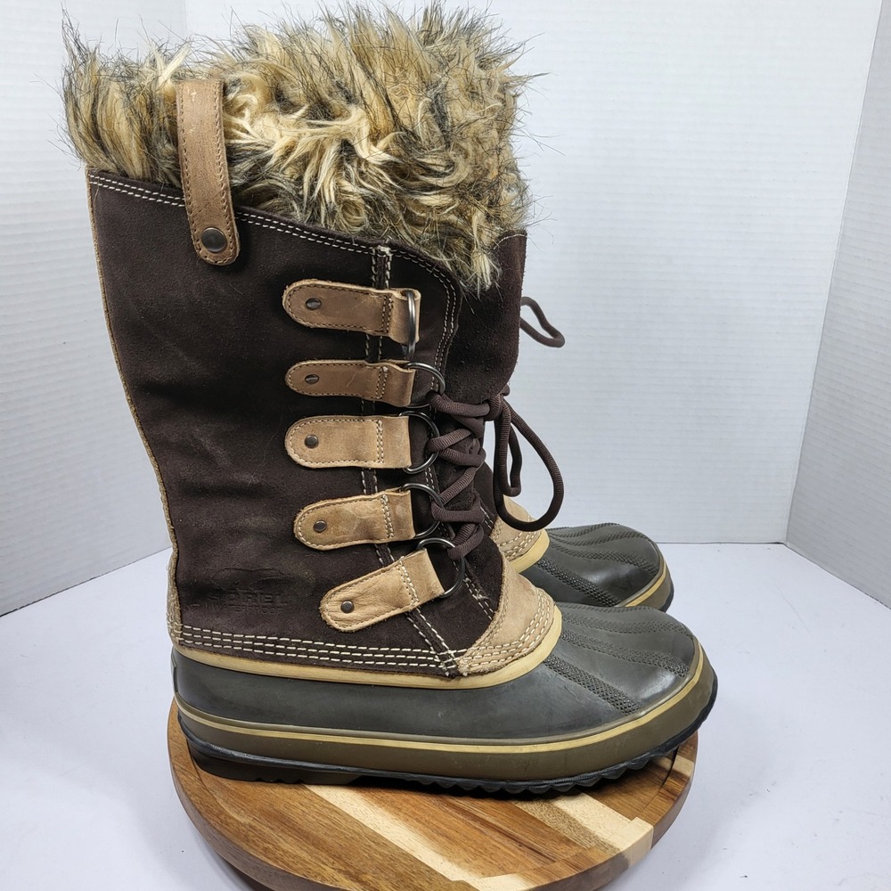 Sorel Joan of Arctic Women 9 Brown Excellent Waterproof Snow Boots NL1540-248